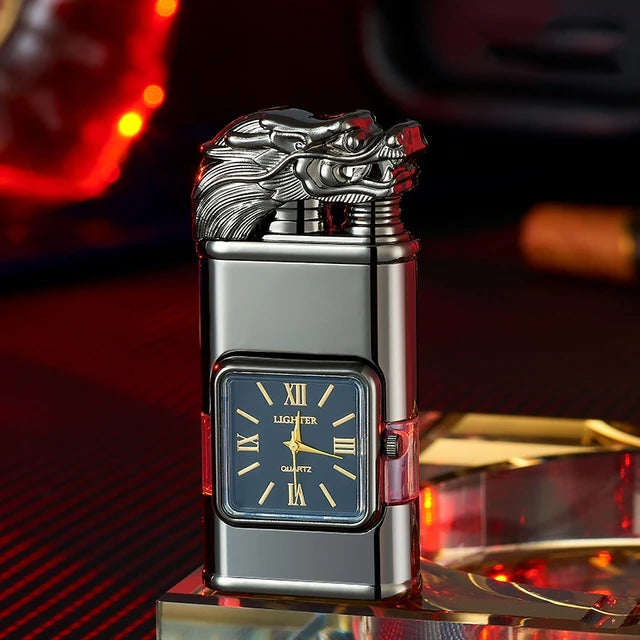 Elegant Ignition: Blue Flame Metal Lighter