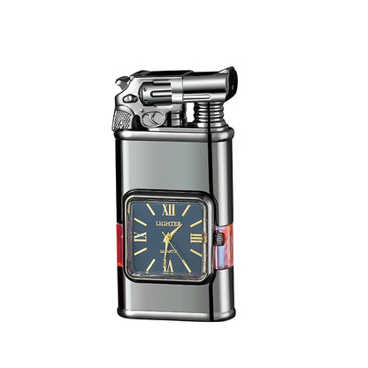 Elegant Ignition: Blue Flame Metal Lighter