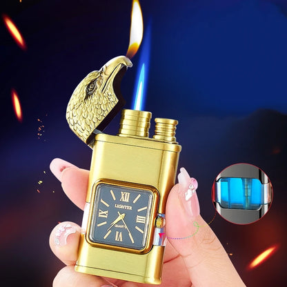 Elegant Ignition: Blue Flame Metal Lighter