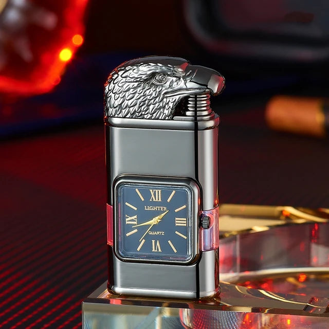 Elegant Ignition: Blue Flame Metal Lighter