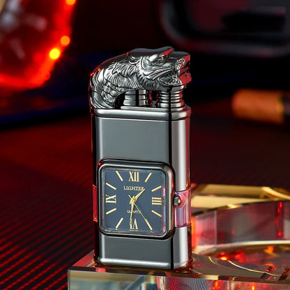 Elegant Ignition: Blue Flame Metal Lighter